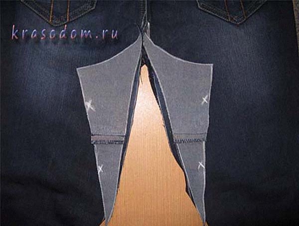 Как отремонтировать джинсы протёртые между ног