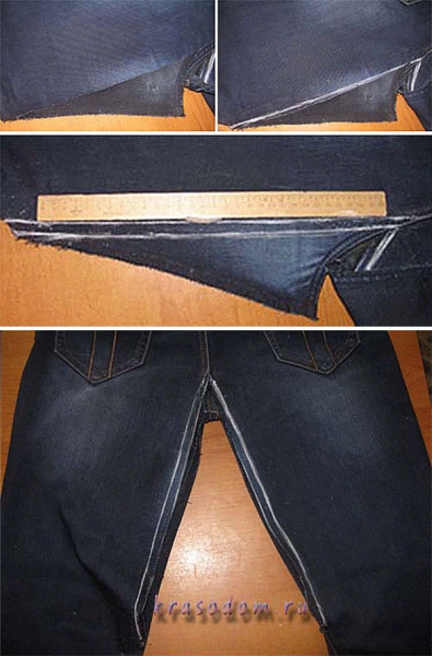 Как отремонтировать джинсы протёртые между ног