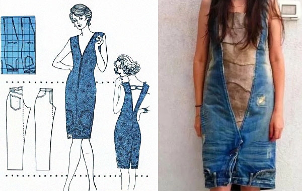 Платье из брюк или джинсов: как сшить, идеи